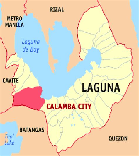 map of calamba city at the time of rizal